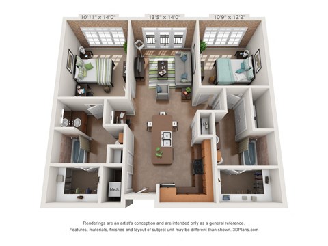 bedroom floor plan an open concept layout with a lot of storage and a large living room